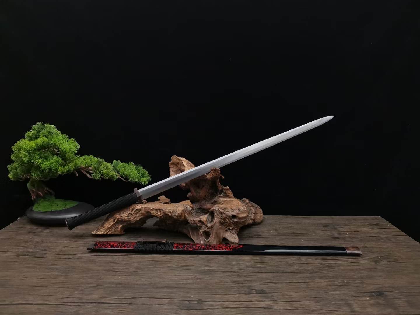 Jian - Han Dynasty Style - Functional Damascus - Phoenix Feather Pattern 2