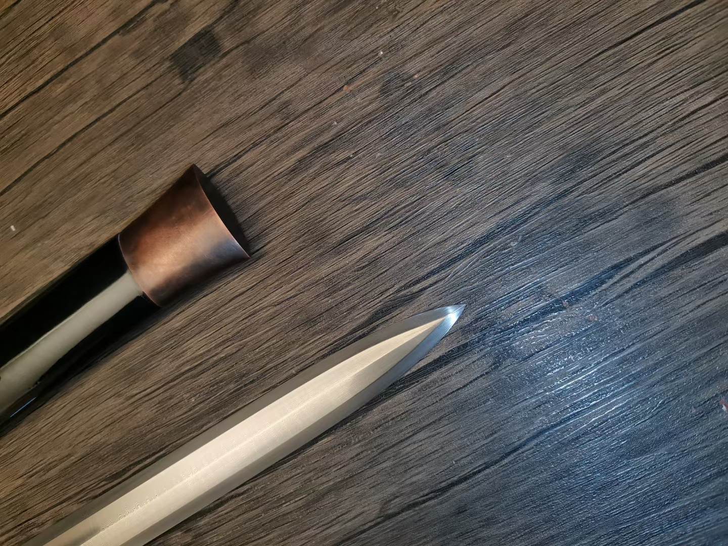 Jian - Han Dynasty Style - Functional Damascus - Phoenix Feather Pattern 2