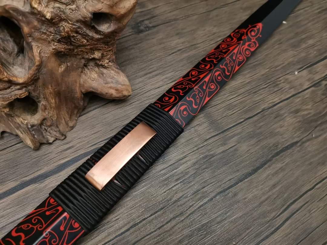 Jian - Han Dynasty Style - Functional Damascus - Phoenix Feather Pattern 2
