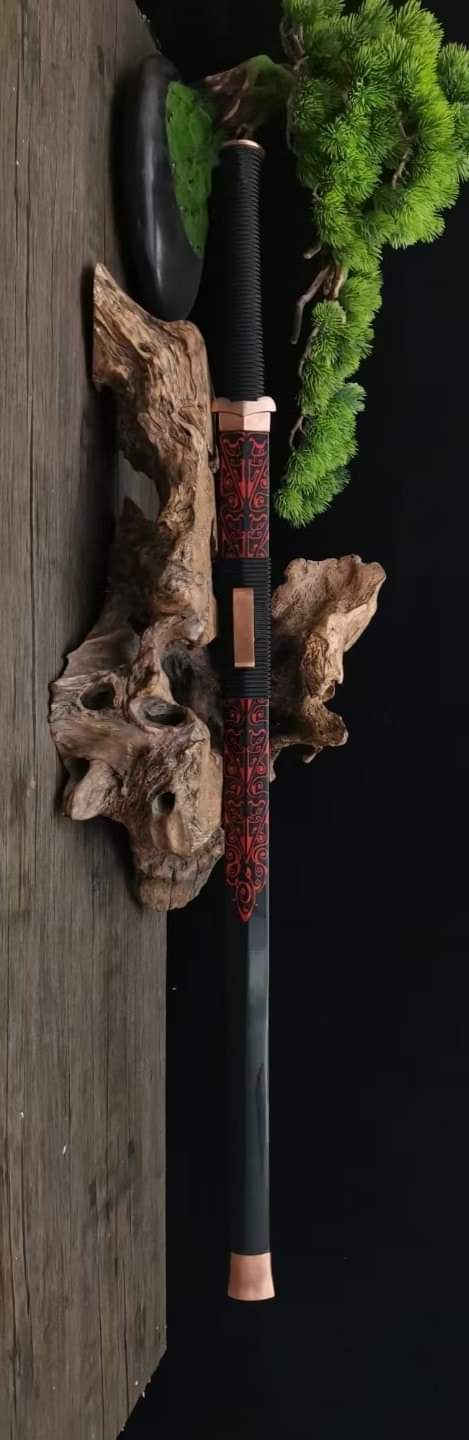 Jian - Han Dynasty Style - Functional Damascus - Phoenix Feather Pattern 2