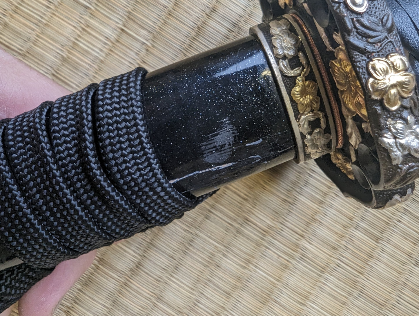 Katana - Stalking Tiger - Sanmai Functional Damascus - hand lacquered saya