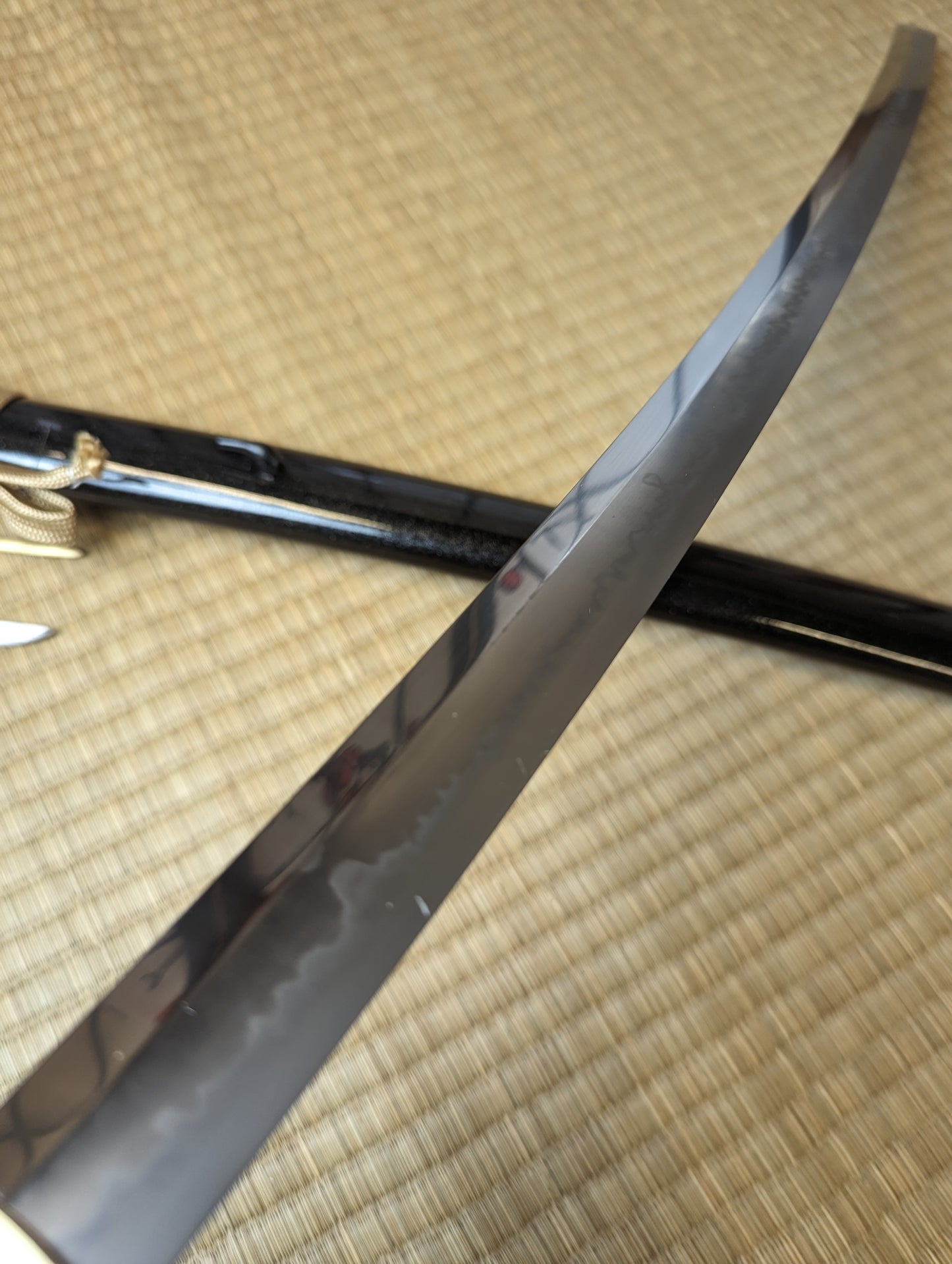 Katana with kogatana & kogai - Gold Dragonfly - sx105v choji hamon