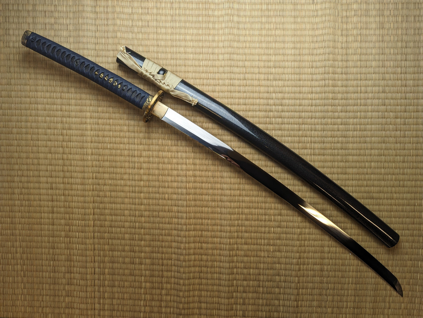 Katana - Surging Dragon (blue, long tsuka) - s5 shock steel