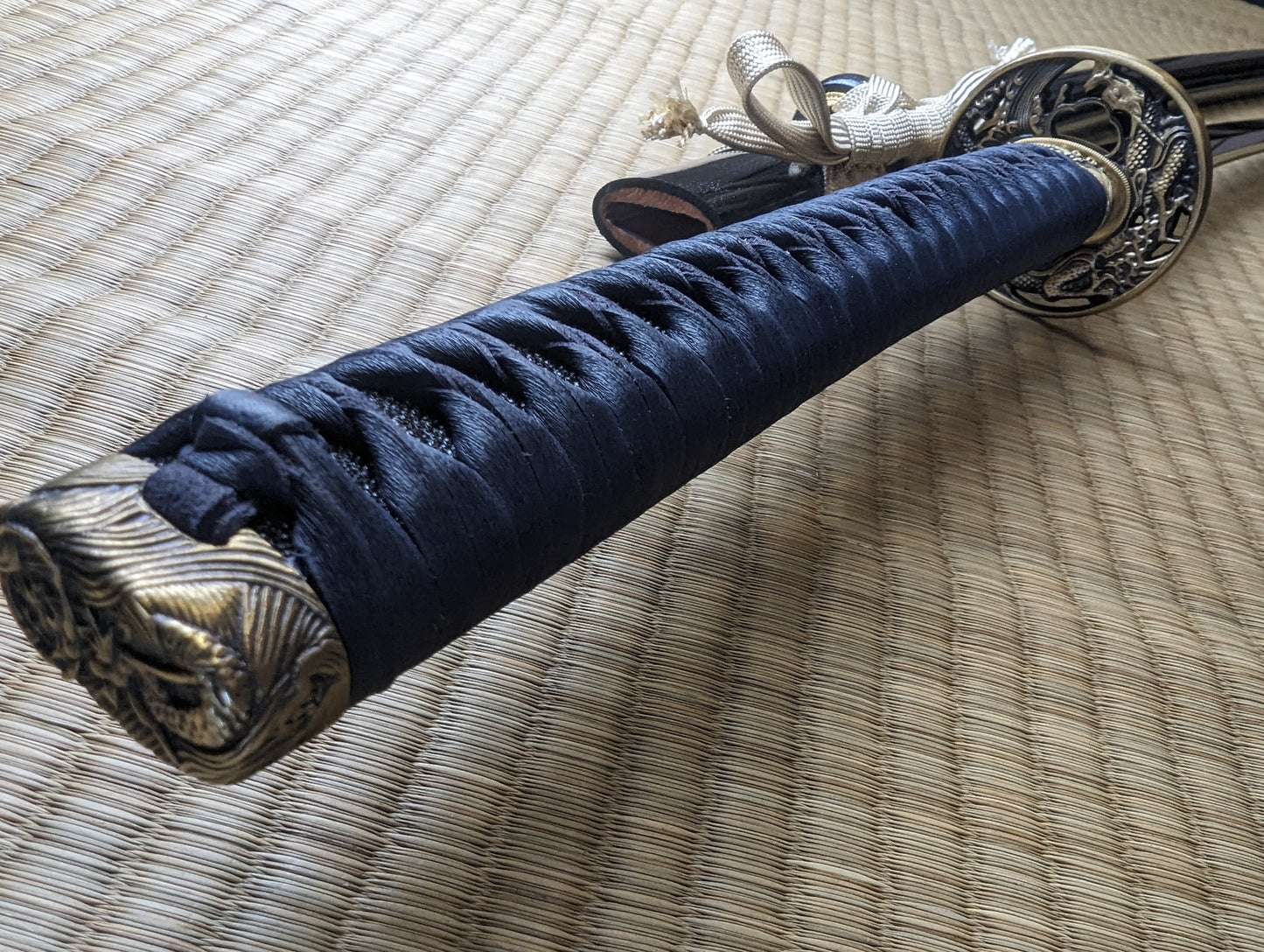 Katana - Surging Dragon (blue, long tsuka) - s5 shock steel