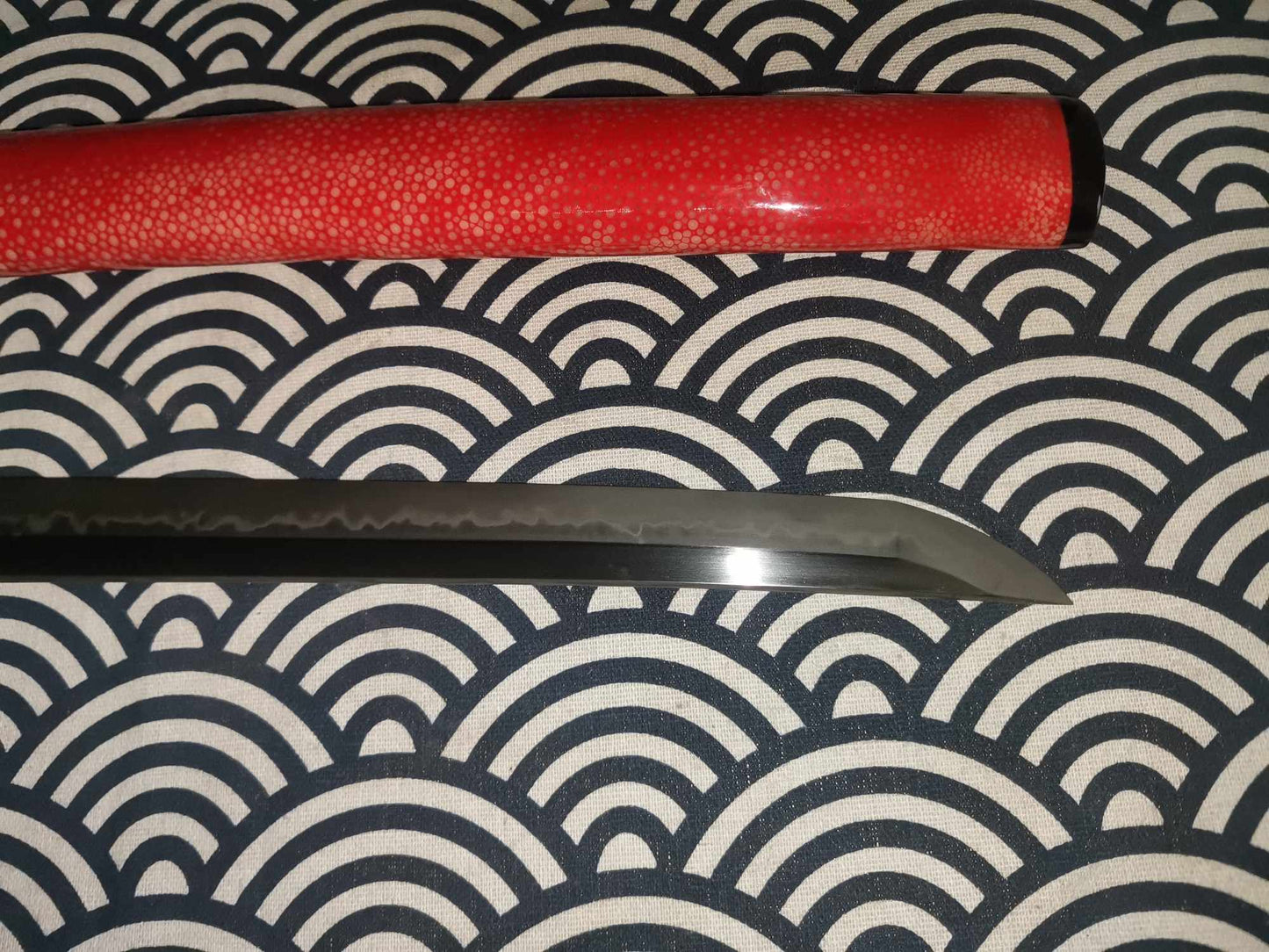 Katana - Crimson Manji -sx105v Japanese Tool Steel - Choji Hamon