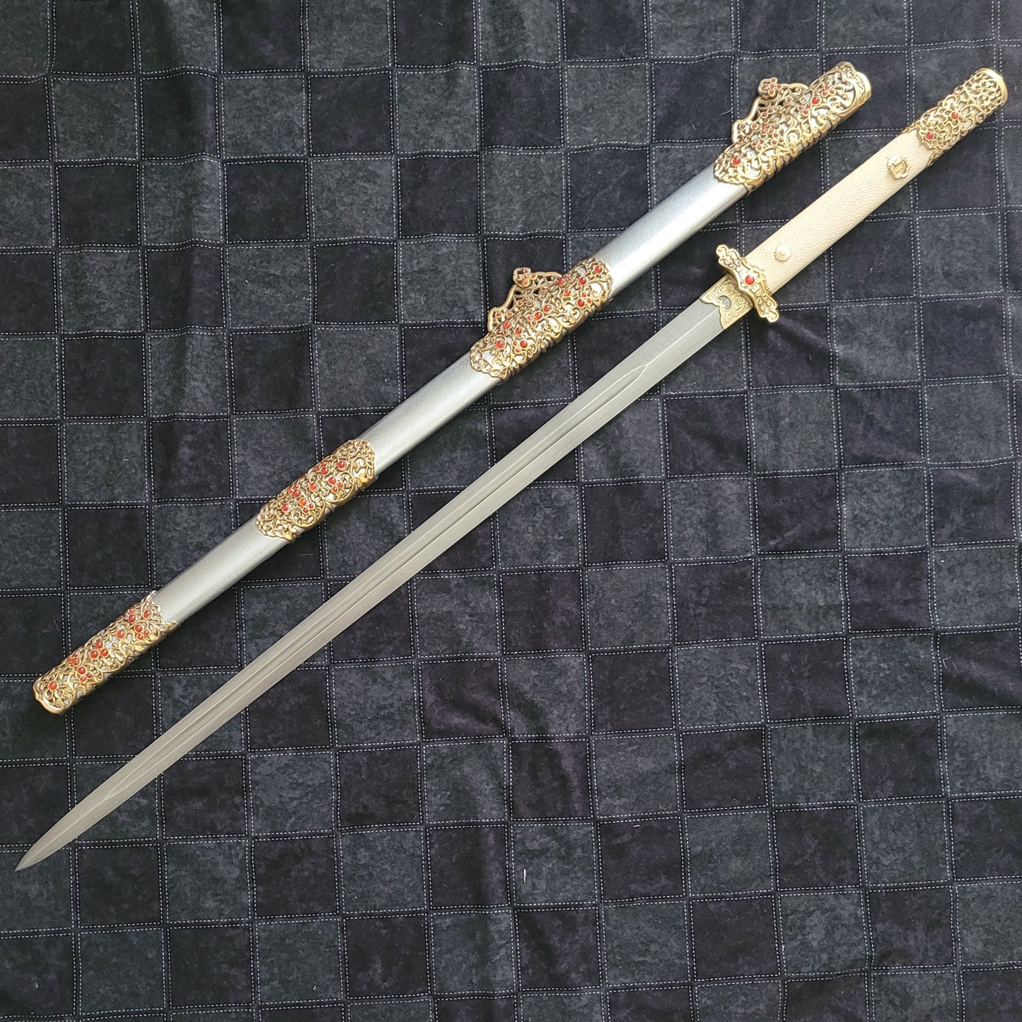 Jian Practical- Tang Dynasty Straight Sword - Functional Damascus